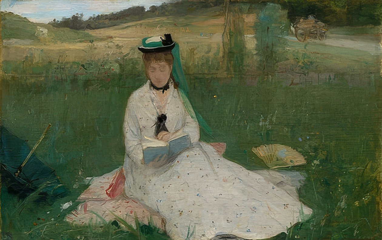 Lukeminen. 1873 tekijältä Berthe Morisot