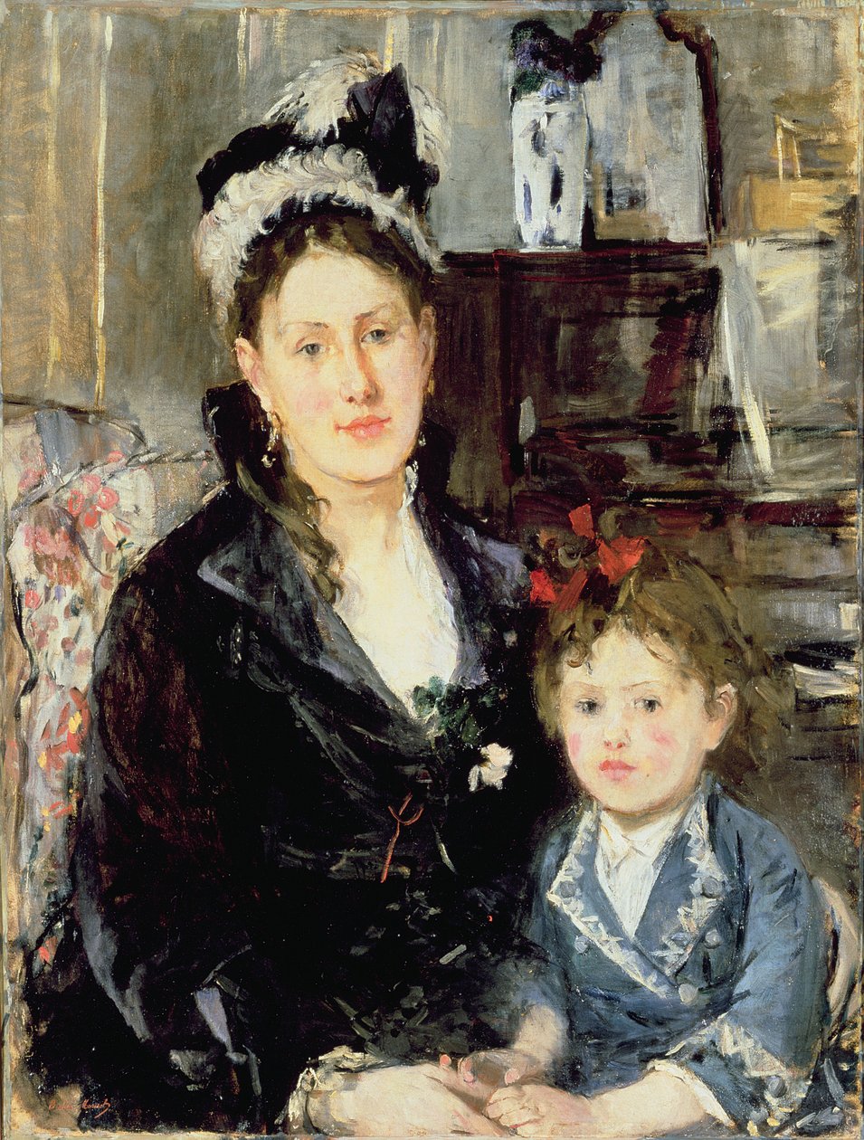 Rouva Boursier ja hänen tyttärensä tekijältä Berthe Morisot