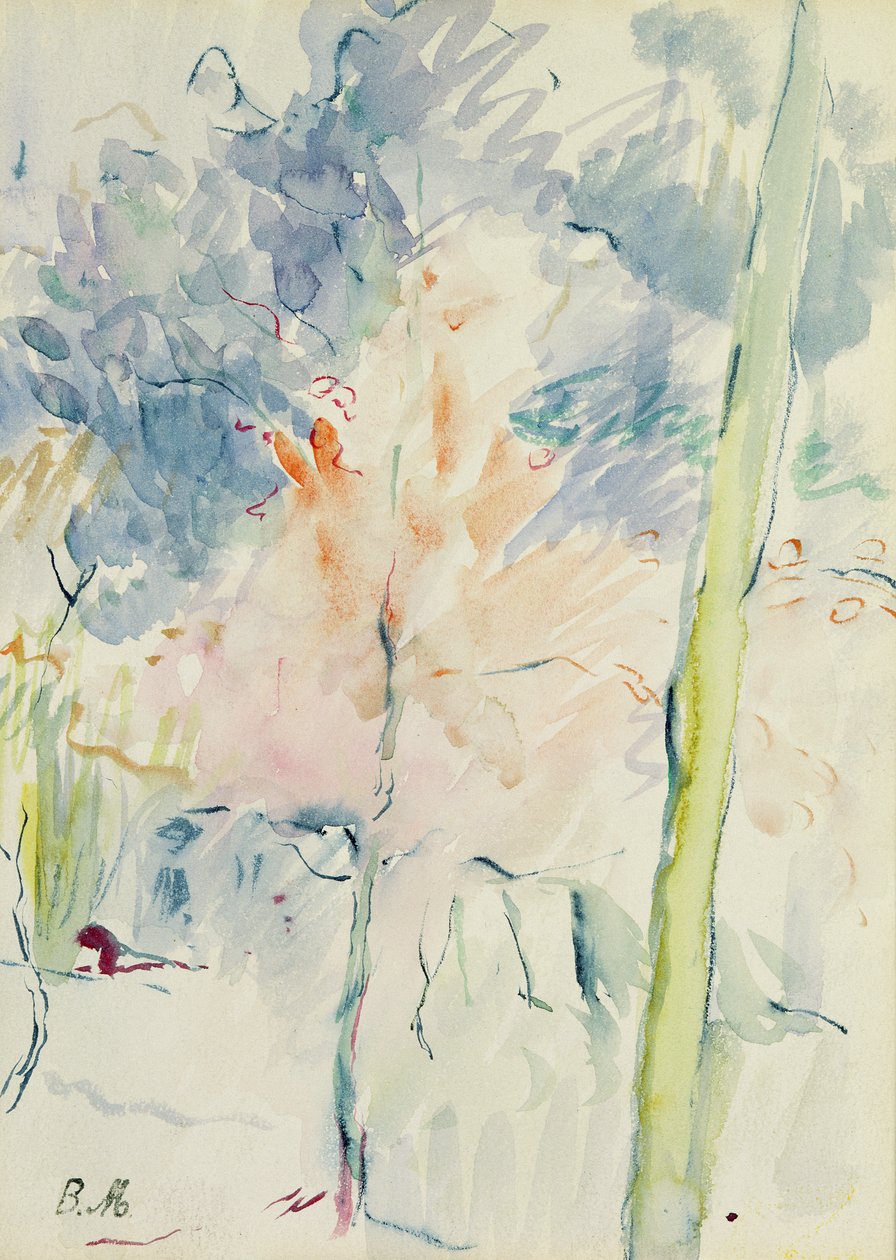 Punainen puu metsässä, 1893 tekijältä Berthe Morisot
