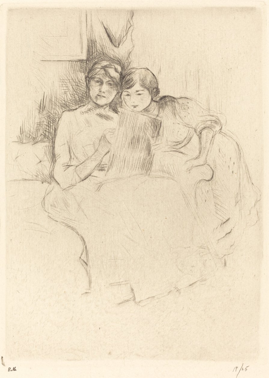 Piirustustunti, 18881890. tekijältä Berthe Morisot