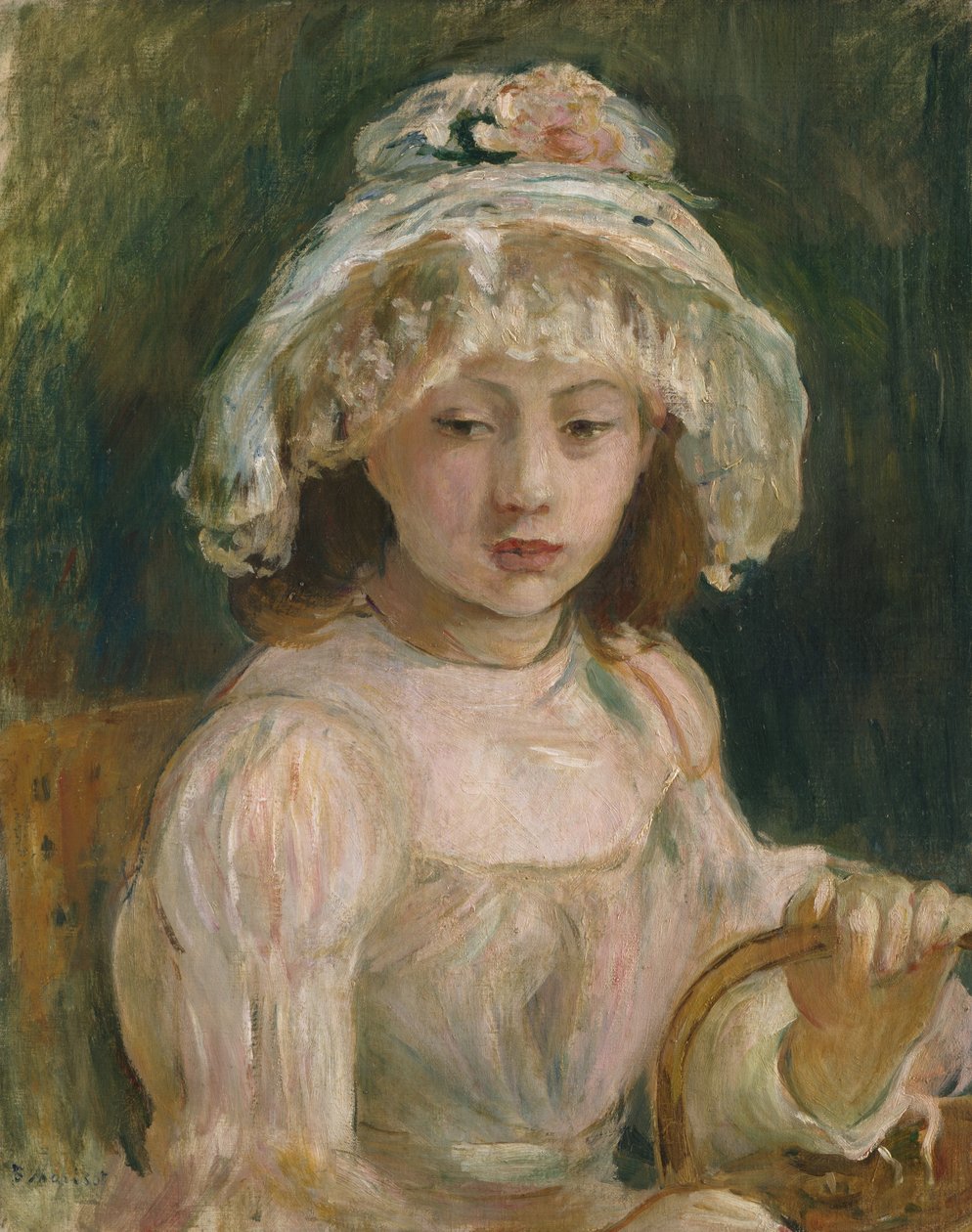 Nuori tyttö hattu tekijältä Berthe Morisot