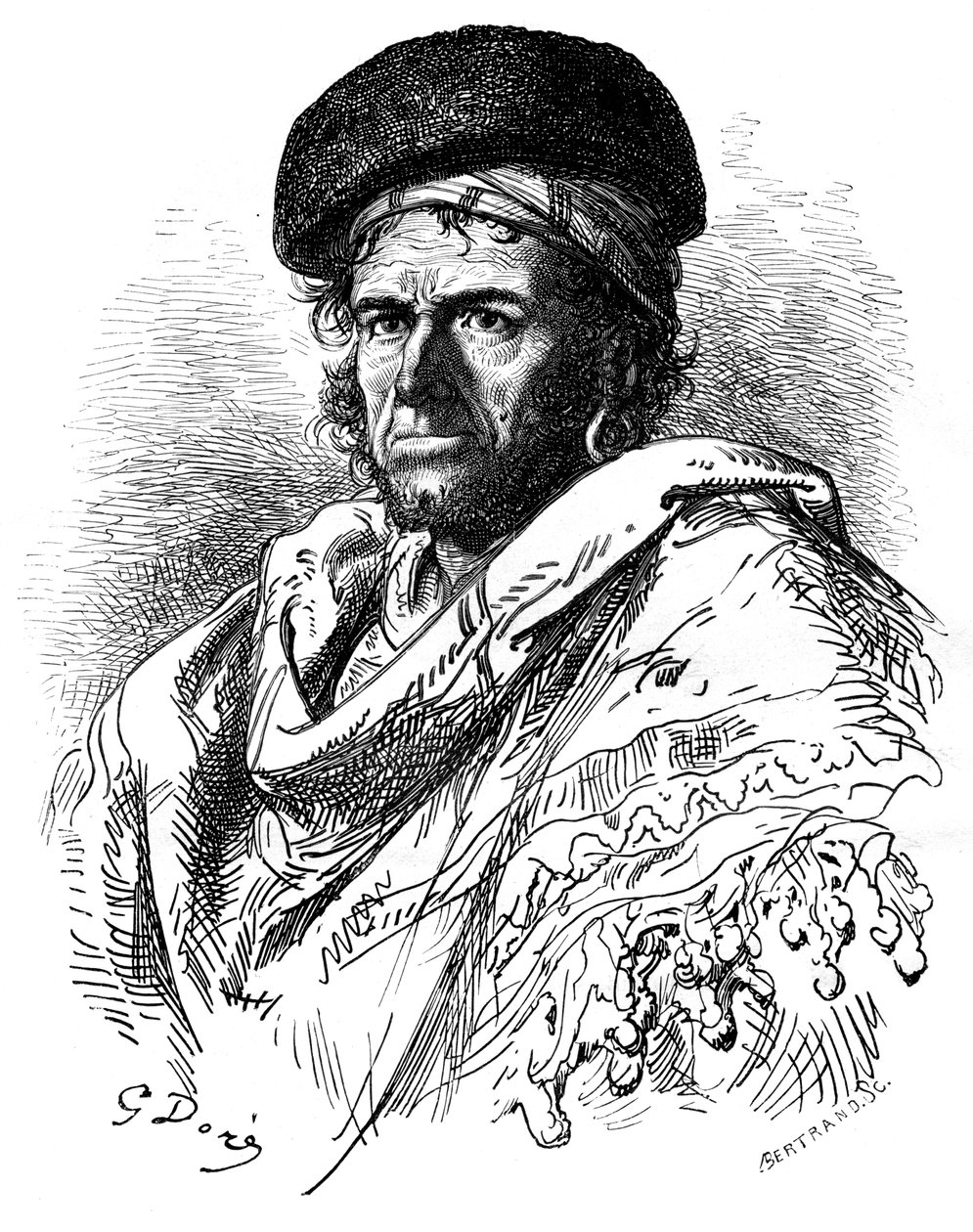 Espanjan mustalainen, 1800-luvun puoliväli tekijältä Auguste Bertrand