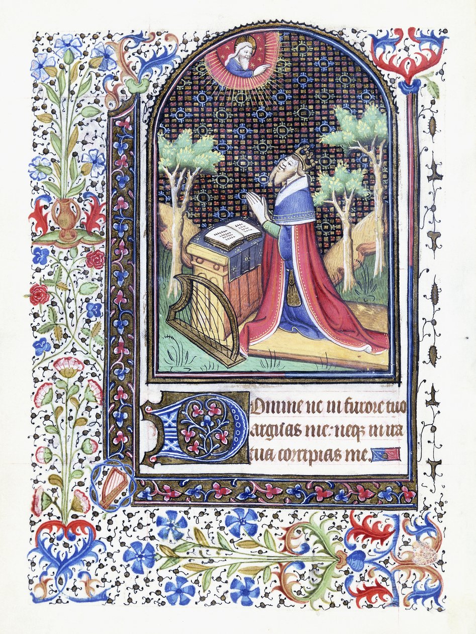 Daavid rukouksessa, noin 1460 tekijältä Besancon School