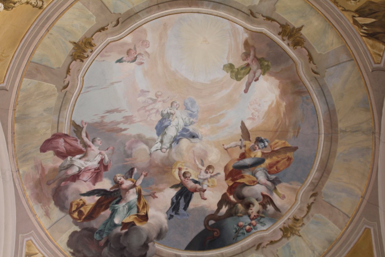 Madonna Prato -kirkossa (Busto Arsizio) - Freskoja katossa tekijältä Biagio Bellotti