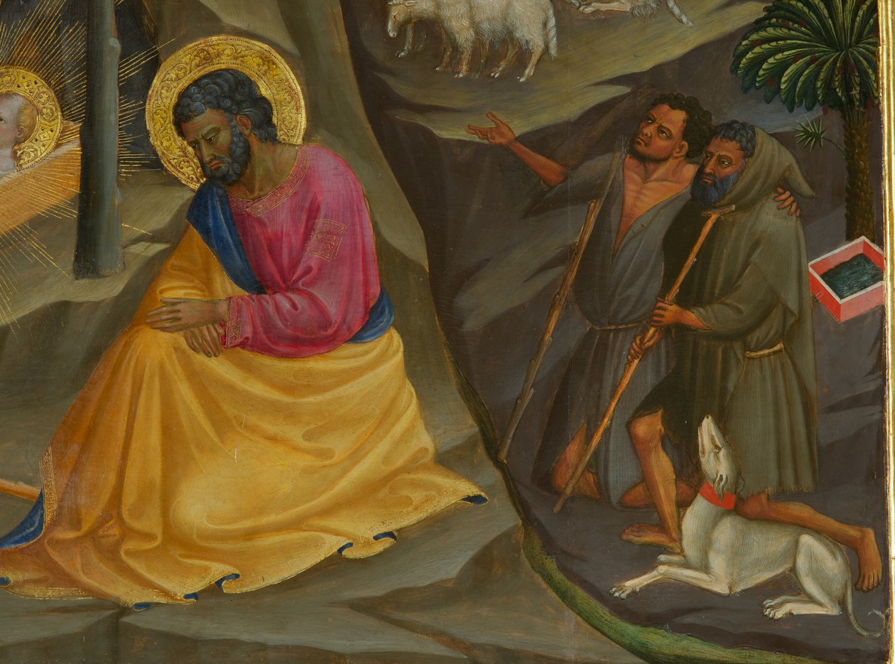 Yksityiskohta syntymästä (tempera puulla) tekijältä Bicci di Lorenzo