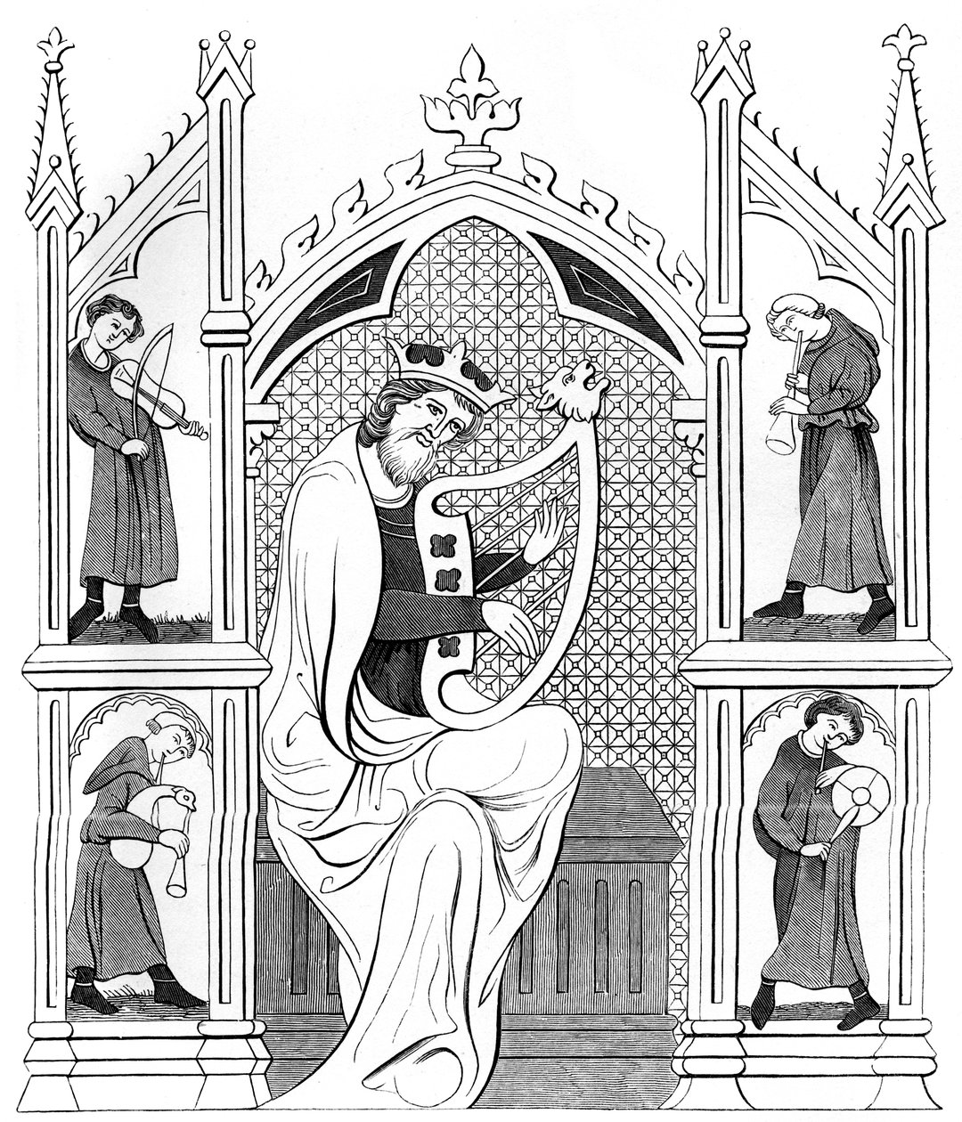 Musiikkikonsertti, 1200-luku 1849. tekijältä Bisson and Cottard