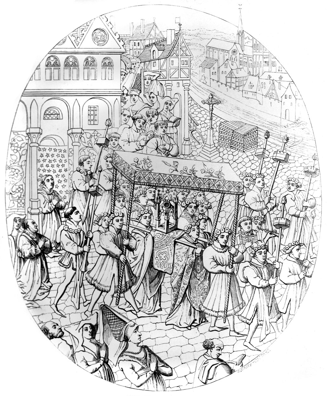 Uskonnollinen kulkue, 1449-1456 1849 tekijältä Bisson and Cottard