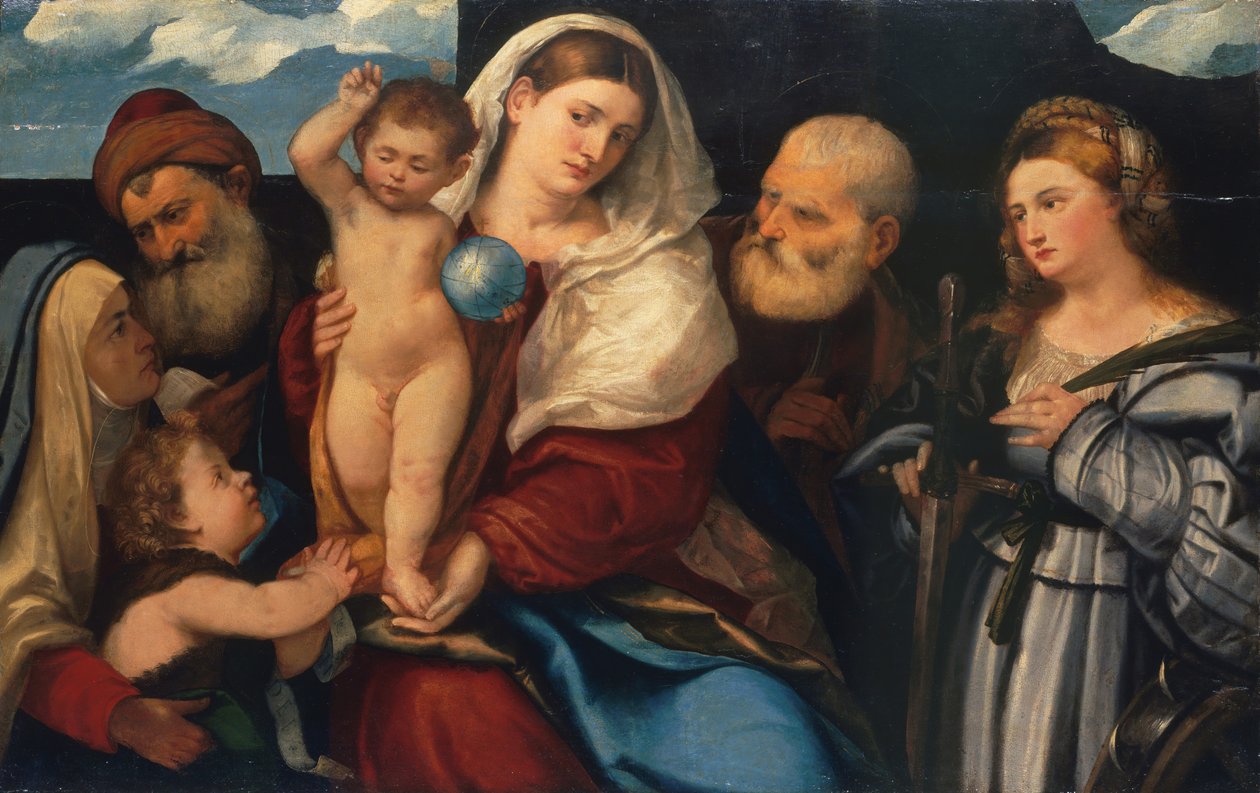 Madonna ja lapsi pyhien kanssa. tekijältä Bonifacio de