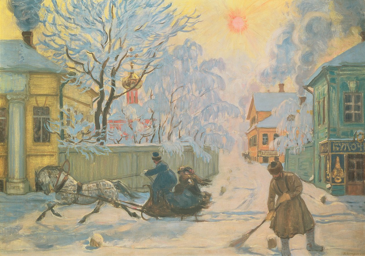 Pakkas aamu tekijältä Boris Mikhailovich Kustodiev