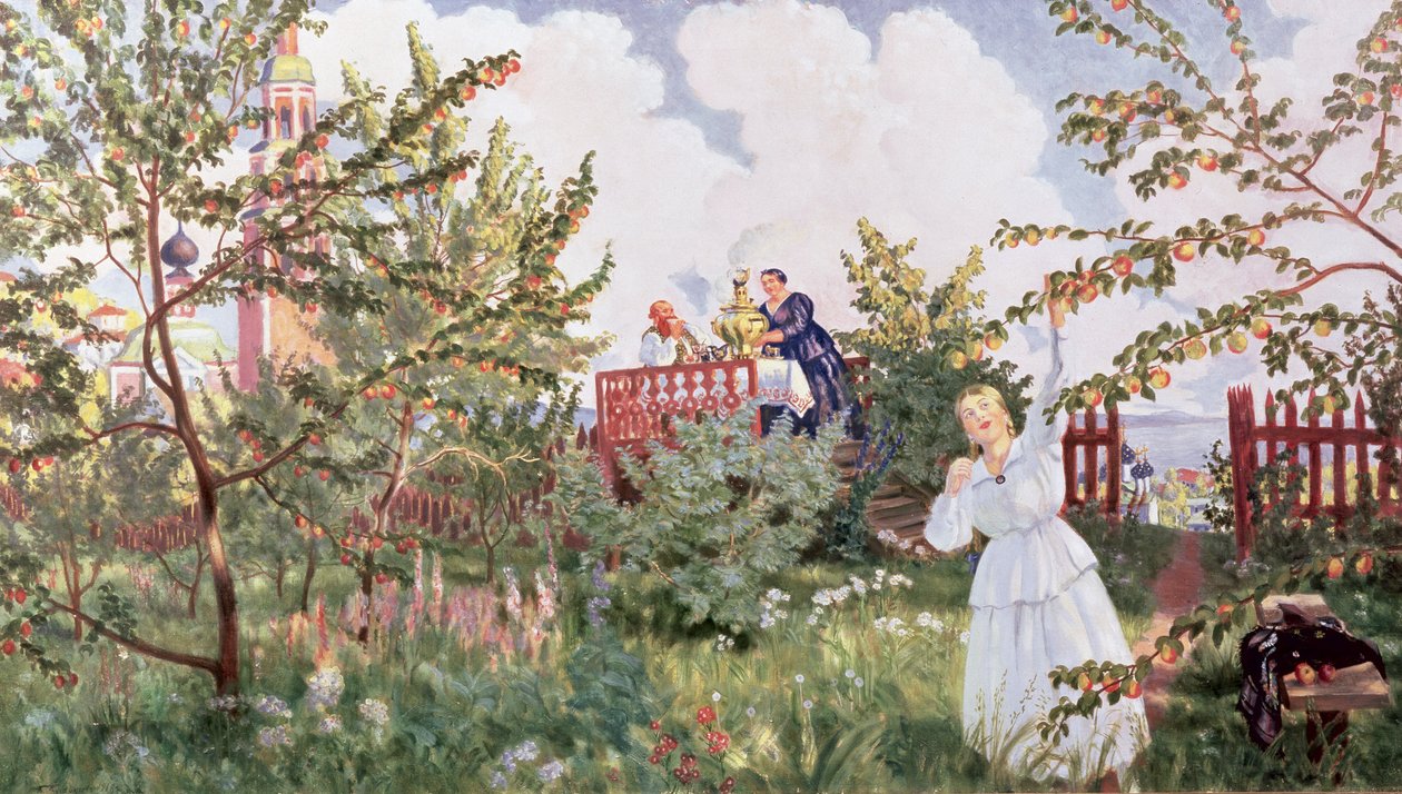 Orchard, 1918 tekijältä Boris Mikhailovich Kustodiev