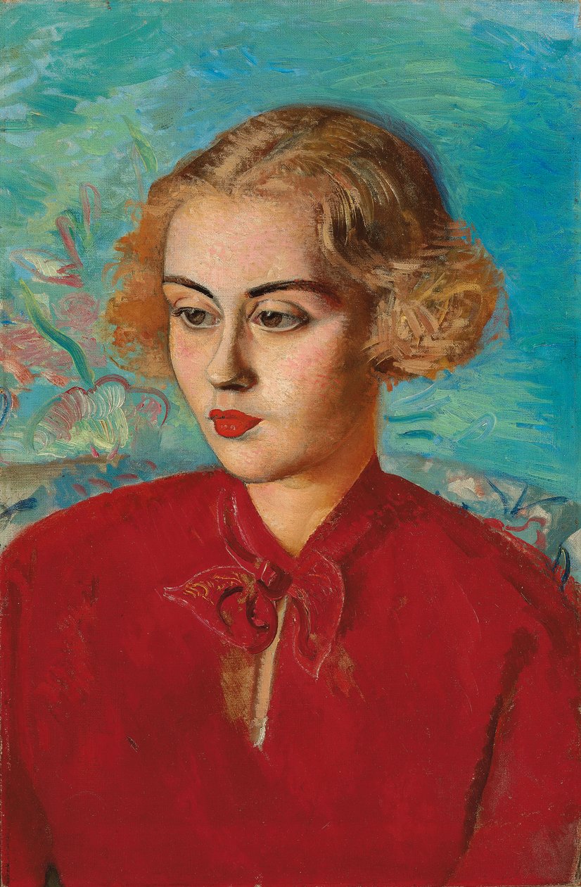 Nainen punaisessa tekijältä Boris Dmitrievich Grigoriev