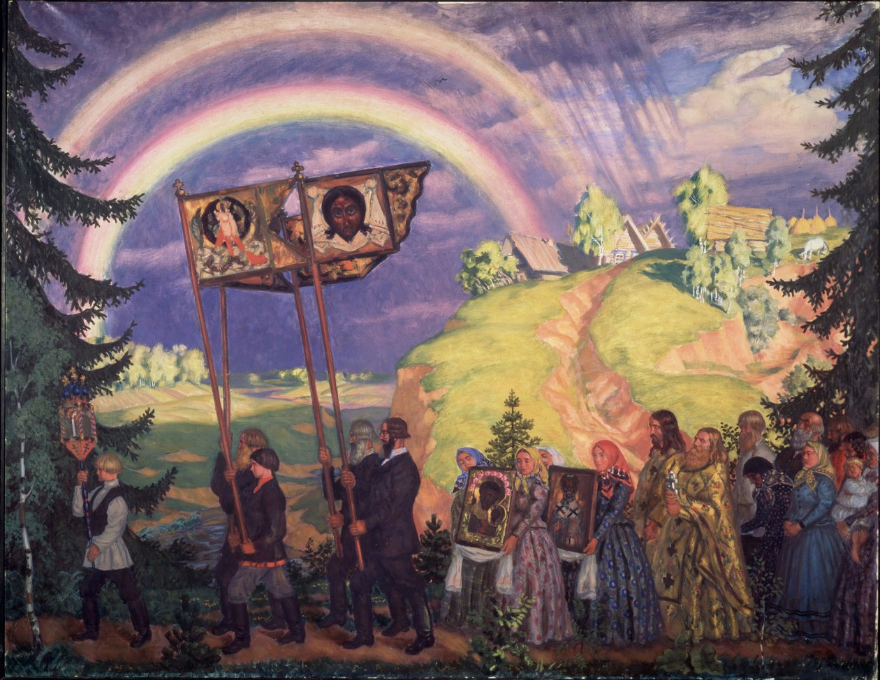 Pääsiäiskulkue, 1915 tekijältä Boris Mikhailovich Kustodiev
