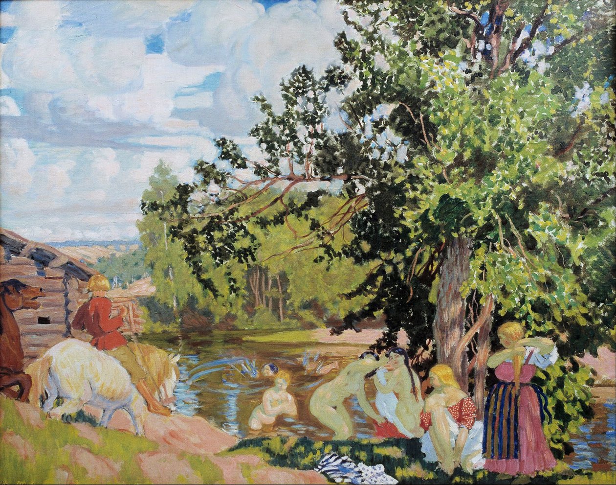 Kylpylä, 1910 tekijältä Boris Mikhailovich Kustodiev