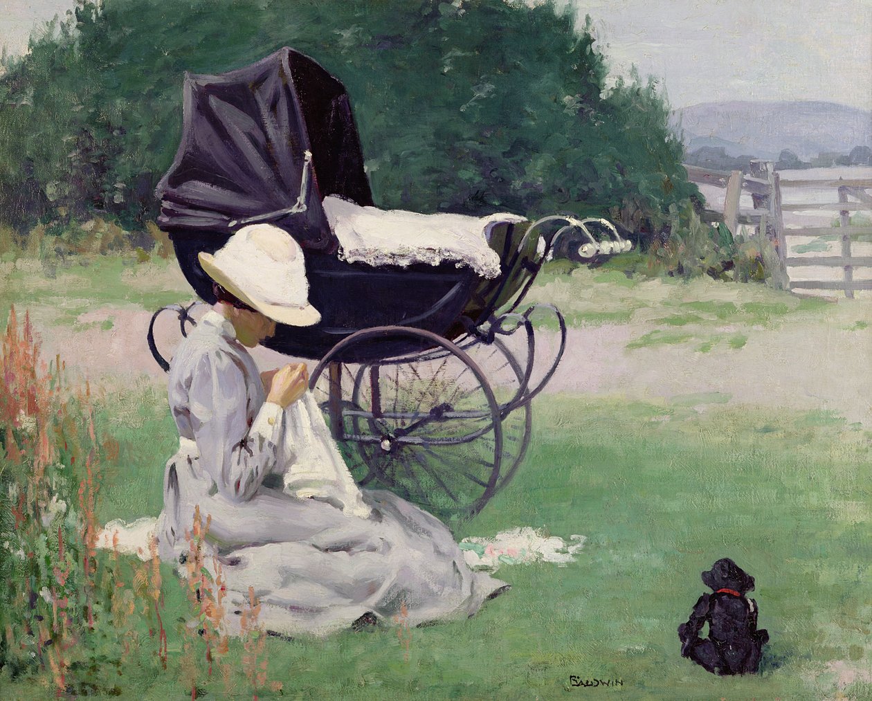 Ompelu auringossa, 1913 tekijältä Brake Baldwin