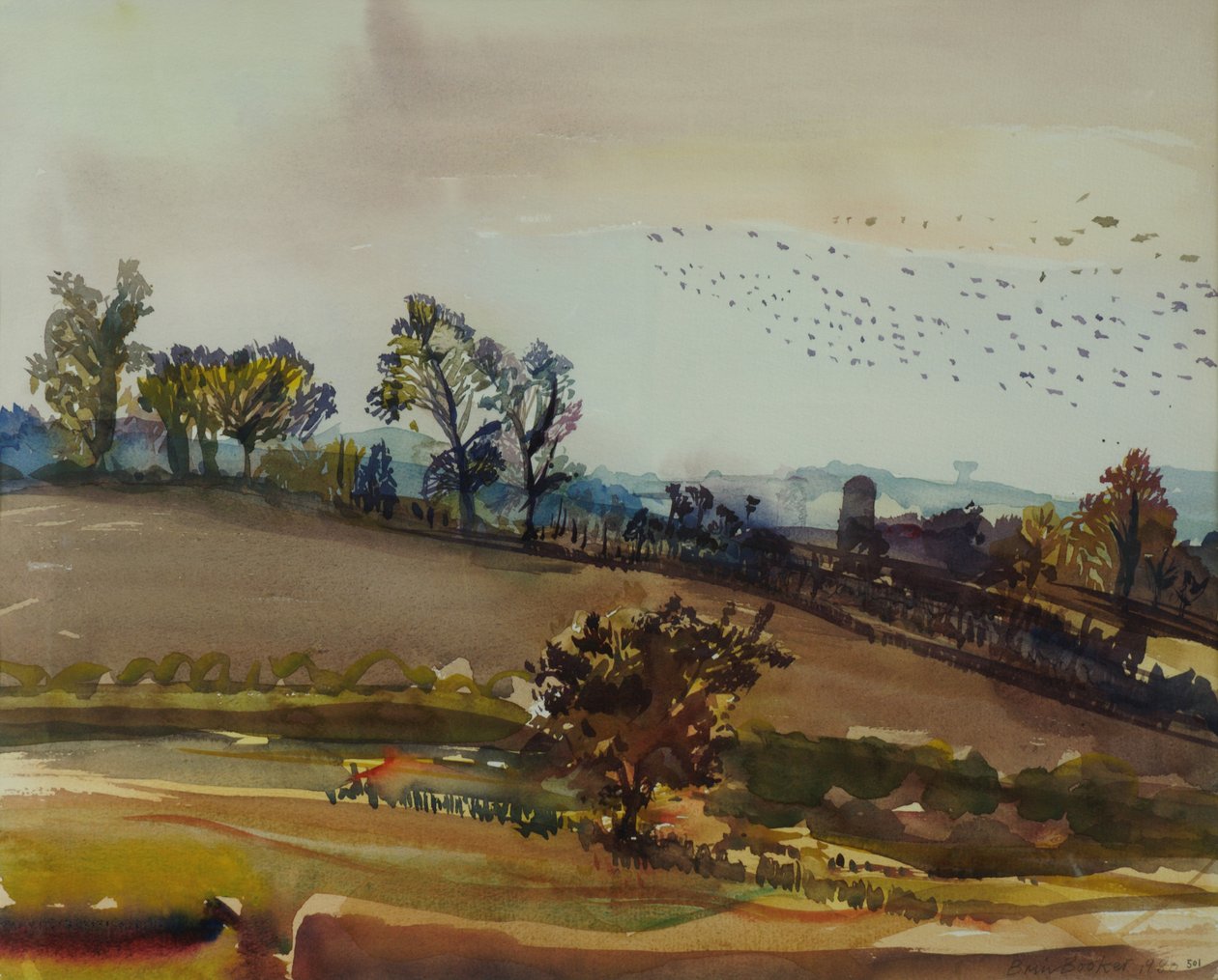 Autumn Mood, 1980 (wc paperilla) tekijältä Brenda Brin Booker