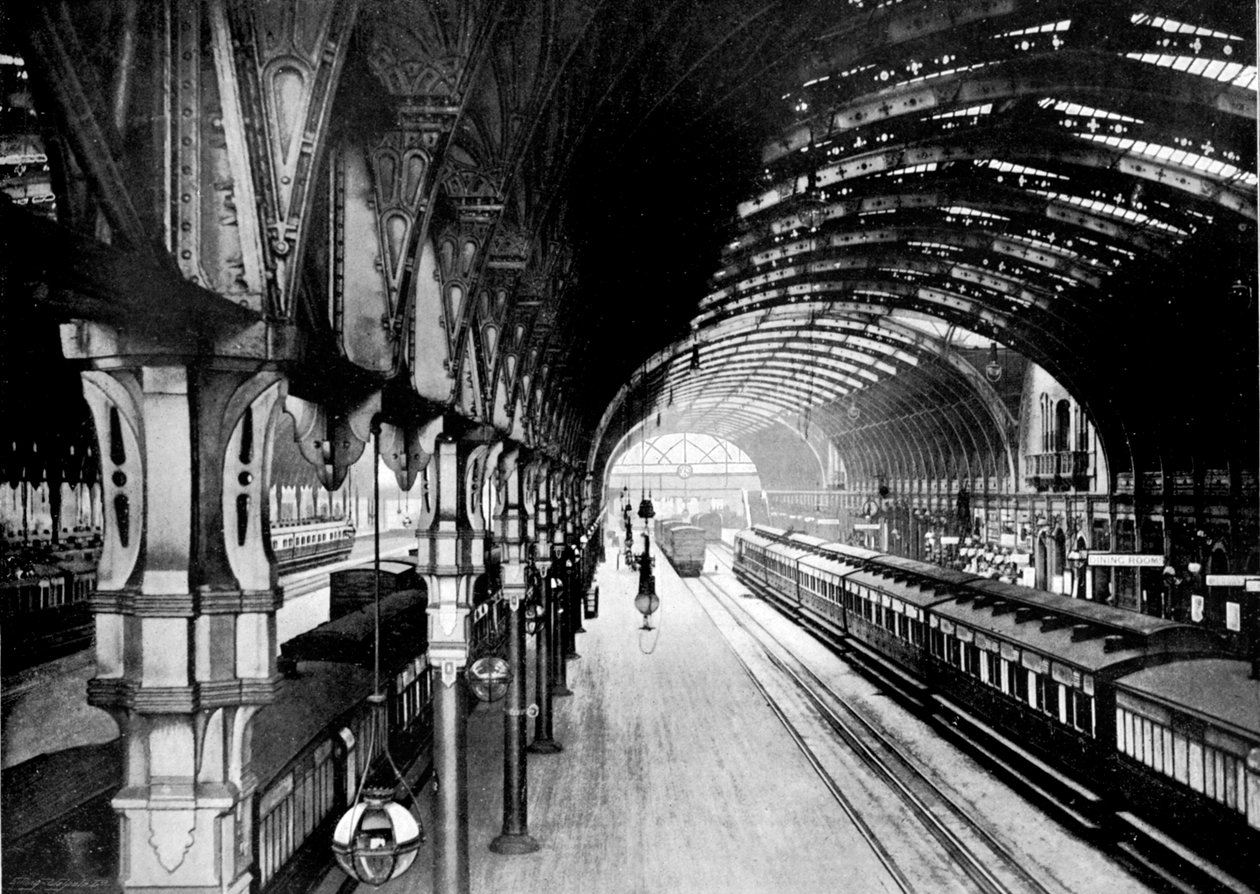 Paddingtonin asema, Lontoo, 1890 tekijältä British Photographer
