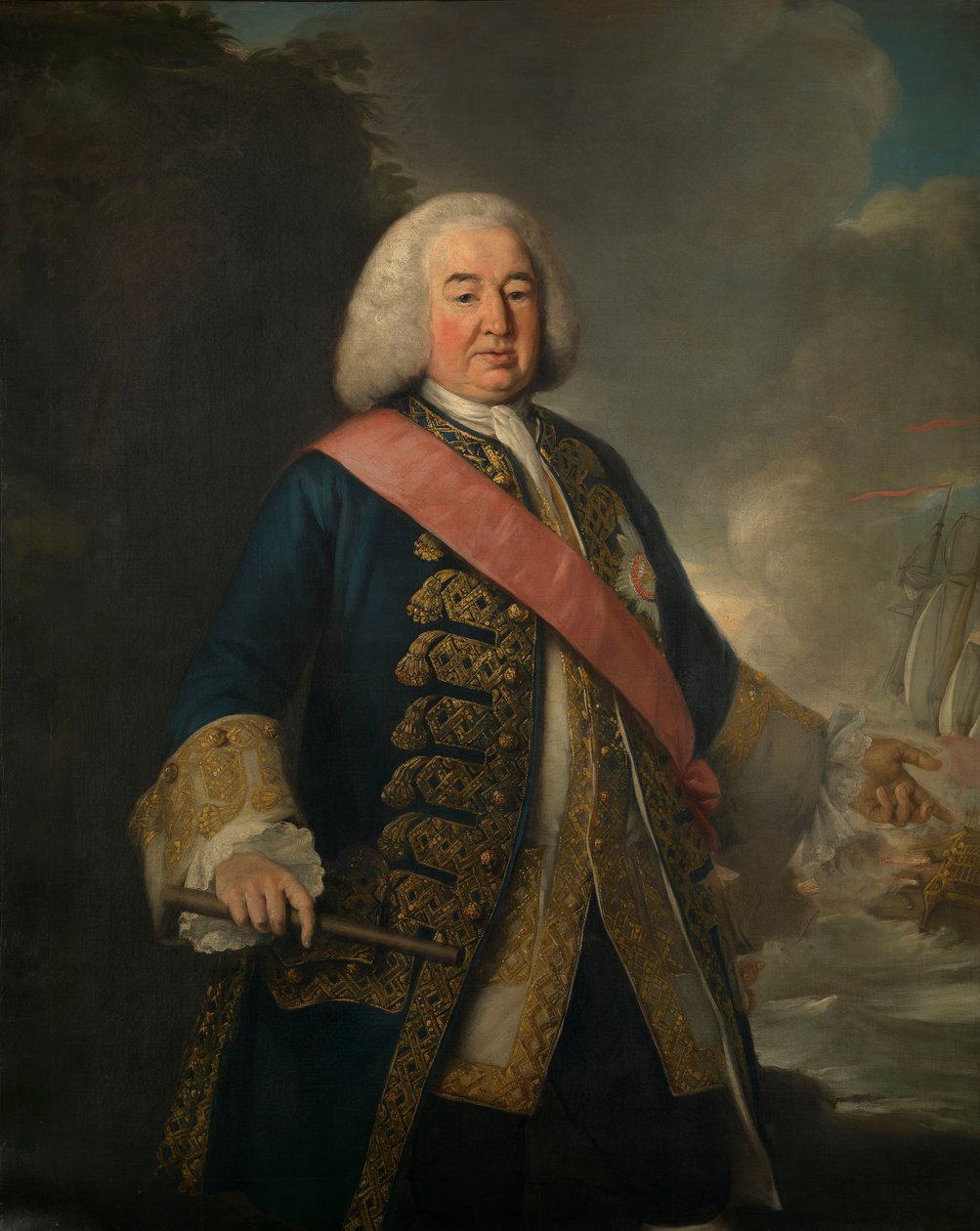 Amiraali Sir William Rowley (noin 1690-1768). tekijältä British School