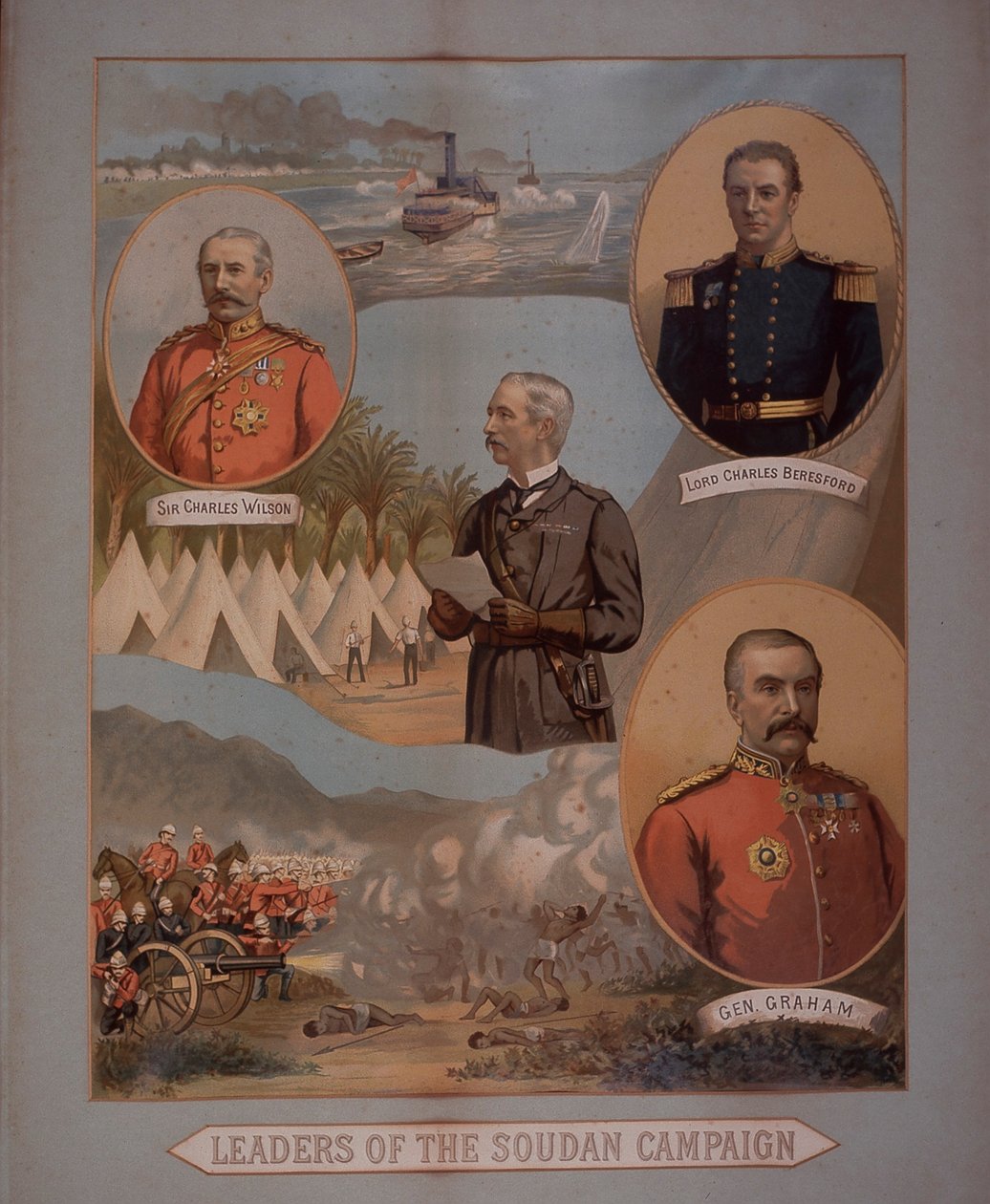 Soudan-kampanjan johtajat 1884-5 (chromolitho) tekijältä British School