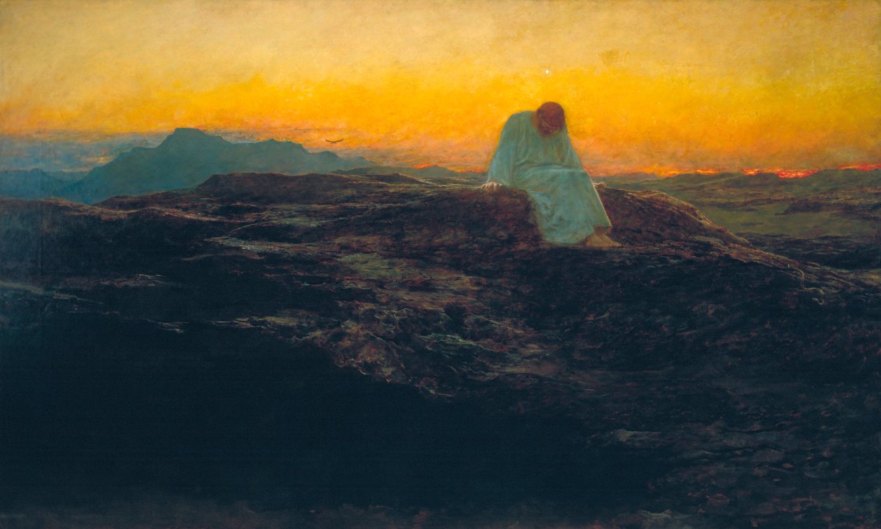 "Kiusaus erämaassa", 1898. tekijältä Briton Riviere
