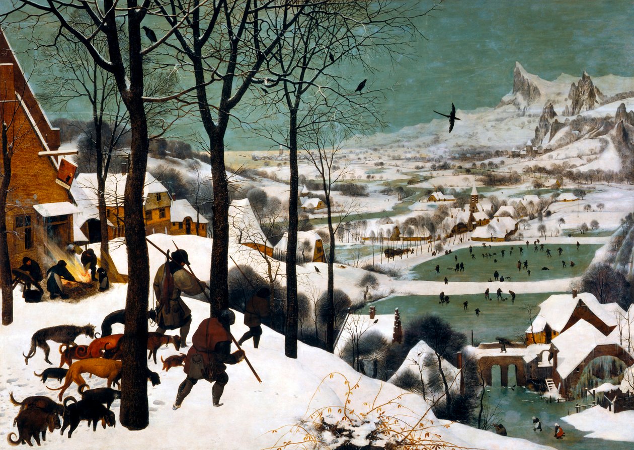 Metsästäjät lumessa talvella, 1565 tekijältä Bruegel