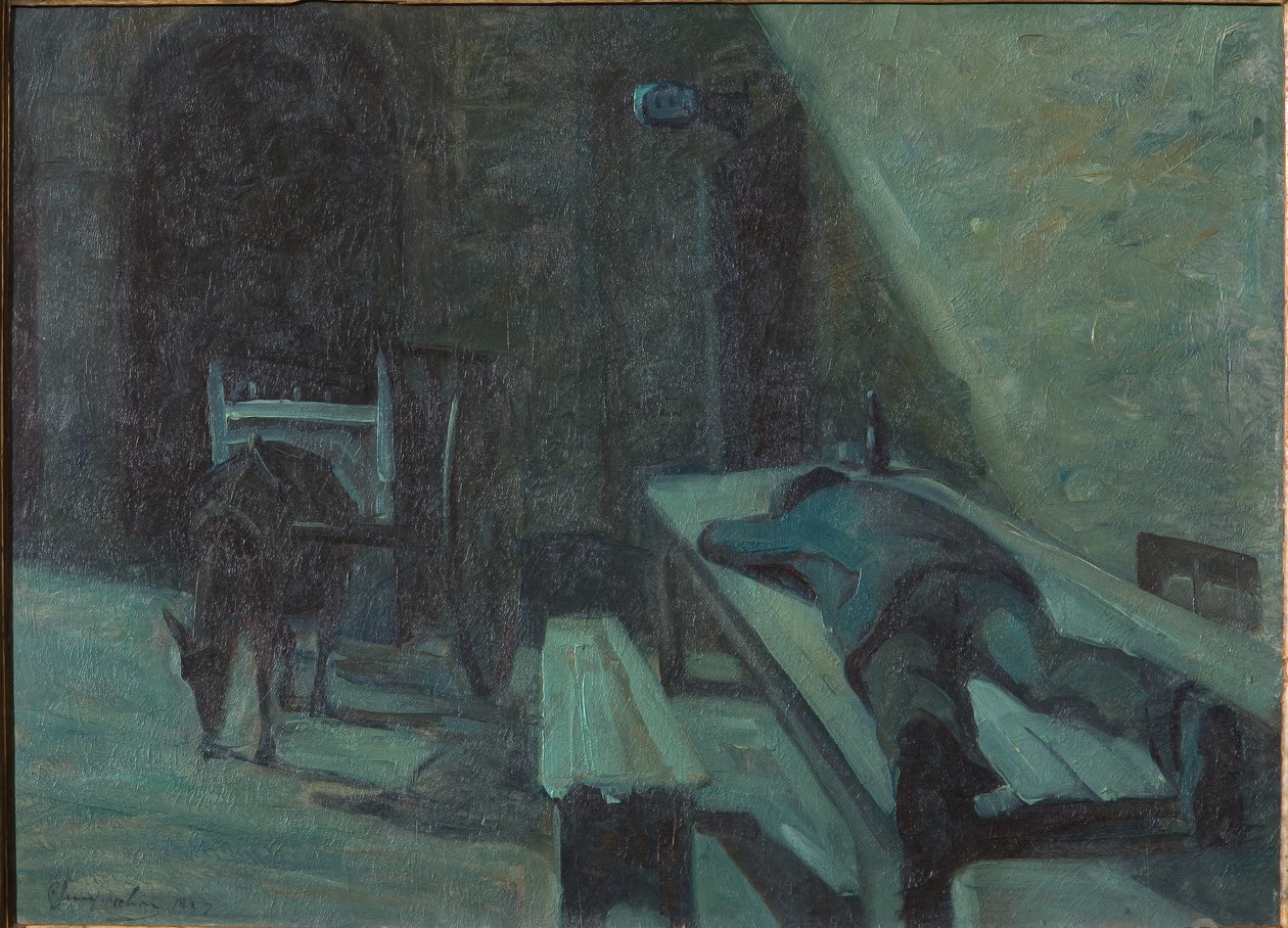 The Drunk (öljy vanerille) tekijältä Bruno Semprebon