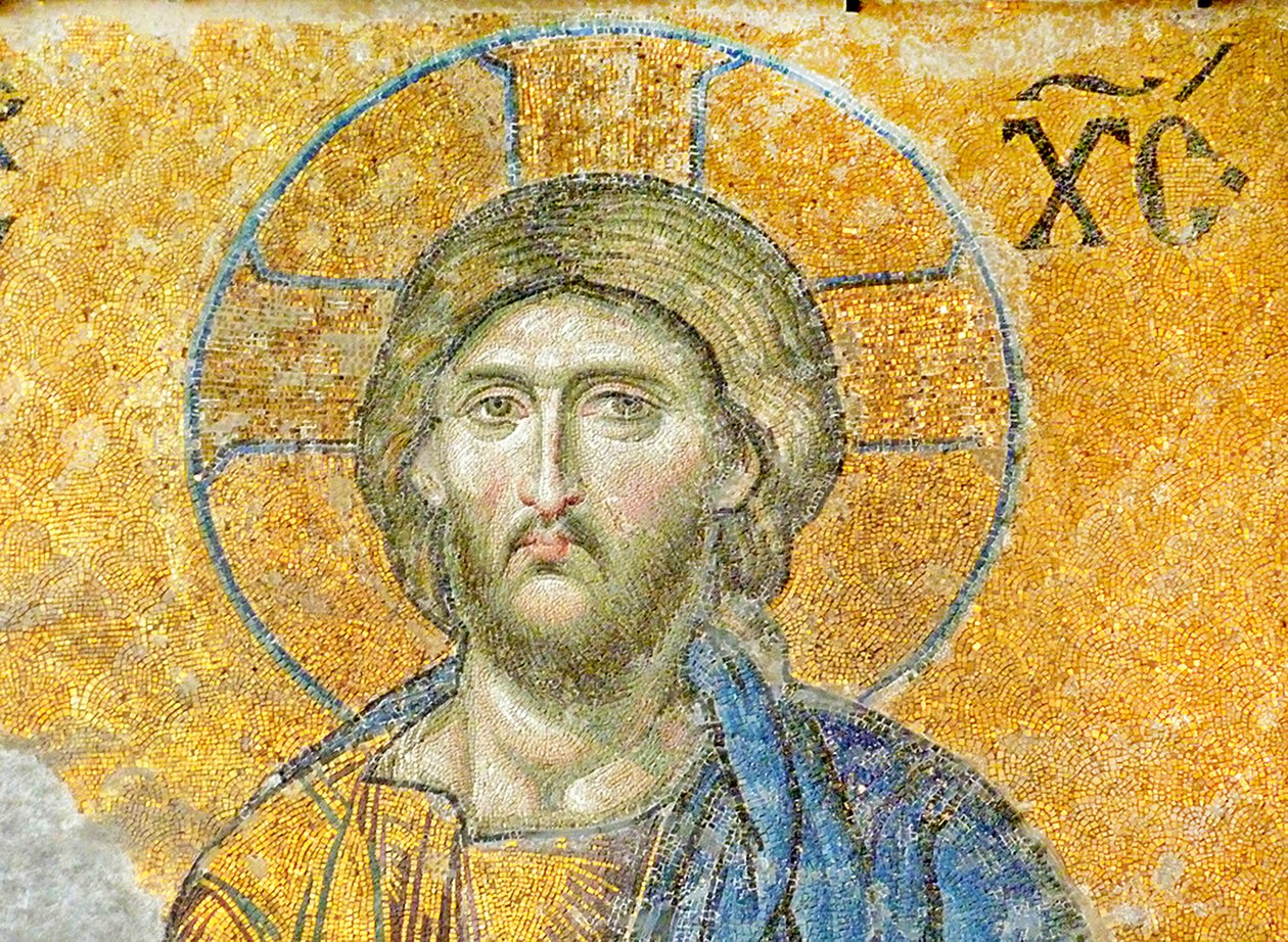 Kristusta kuvaava Deësis-mosaiikki, hagia Sofia, Turkki, n. 1261 (mosaiikki) tekijältä Byzantine