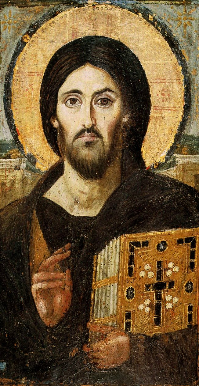 Christ Pantocrator (enkaustinen paneelissa) tekijältä Byzantine School