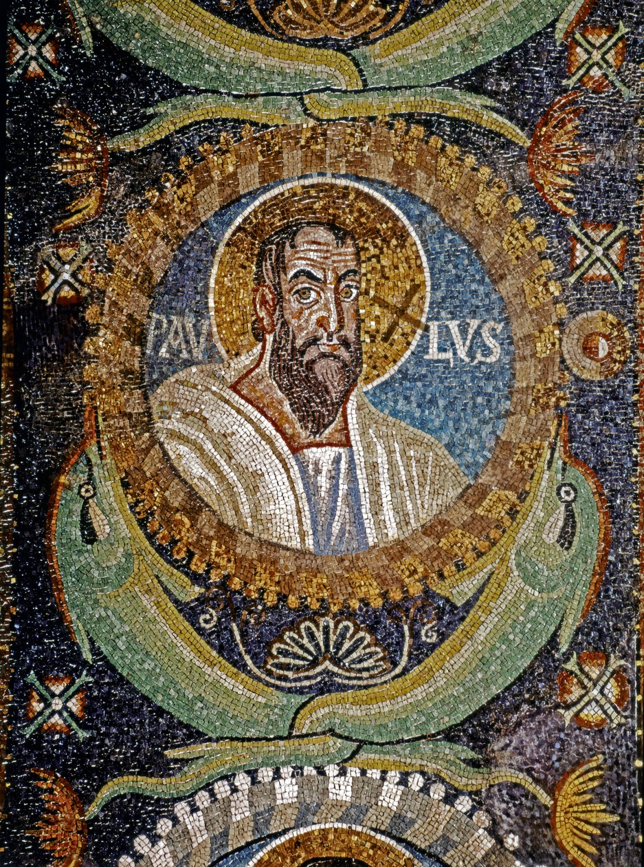 PAULUS: Bysantin mosaiikki, 6. vuosisata (mosaiikki). tekijältä Byzantine School