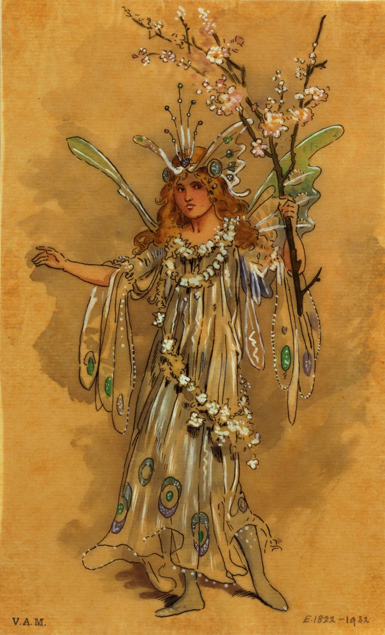 Keiju, pukusuunnittelu Kesäyön unelmaan, tuottanut R. Courtneidge Princes Theatressa Manchesterissa tekijältä C. Wilhelm