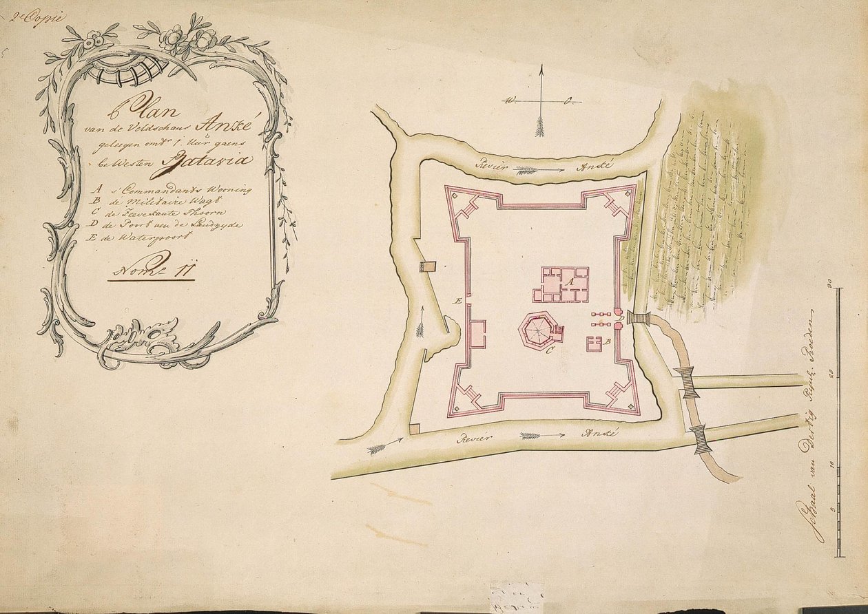 Plattegrond van de schans Anke tekijältä C.A. Luepken