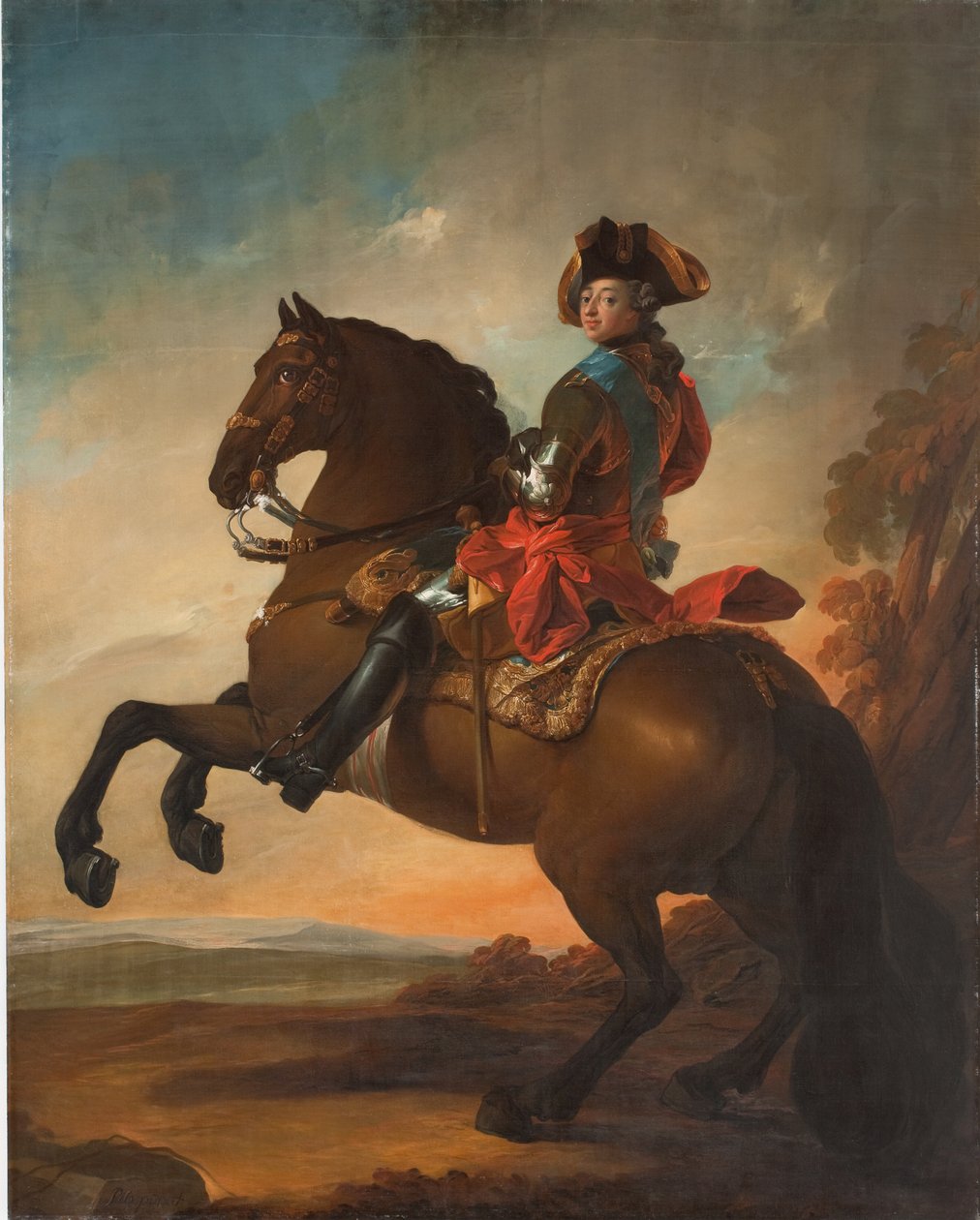 Frederik V hevosen selässä tekijältä C.G. Pilo