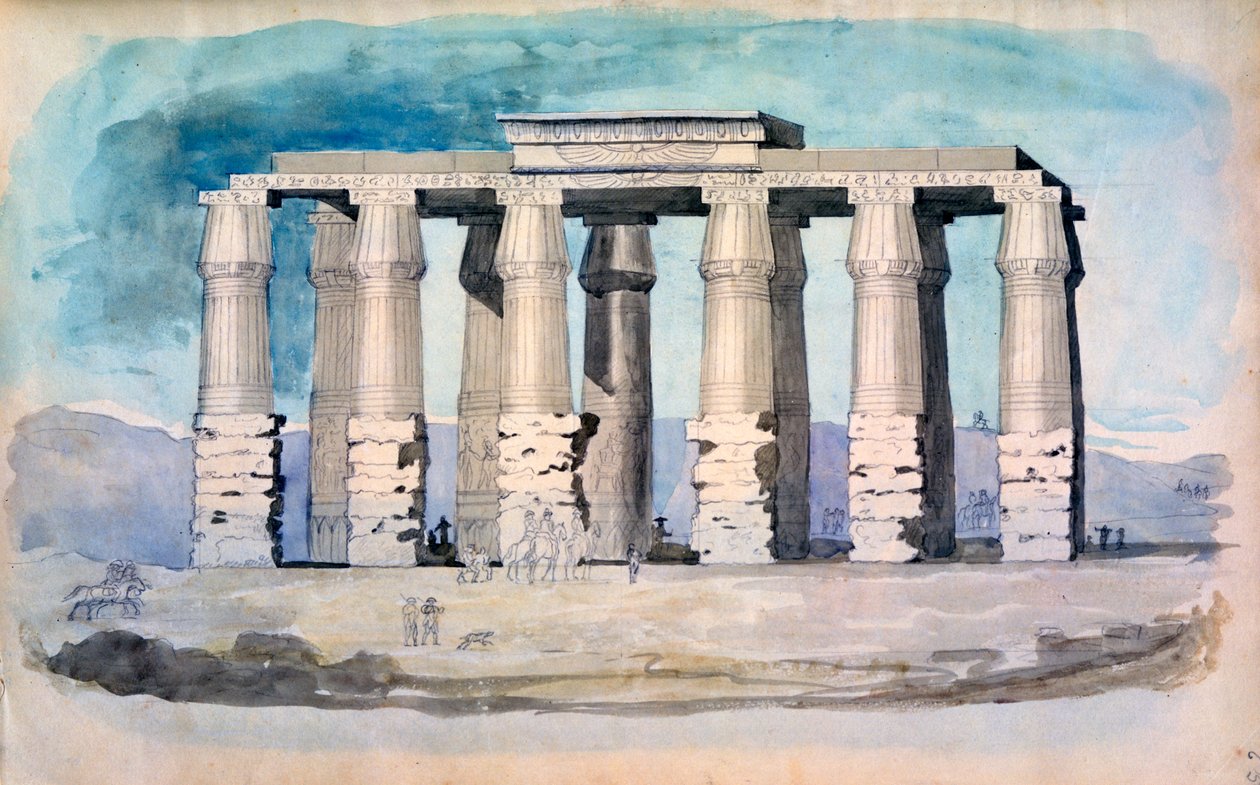 Muinainen egyptiläinen temppeli, Egypti, 1800-luku tekijältä CH Smith
