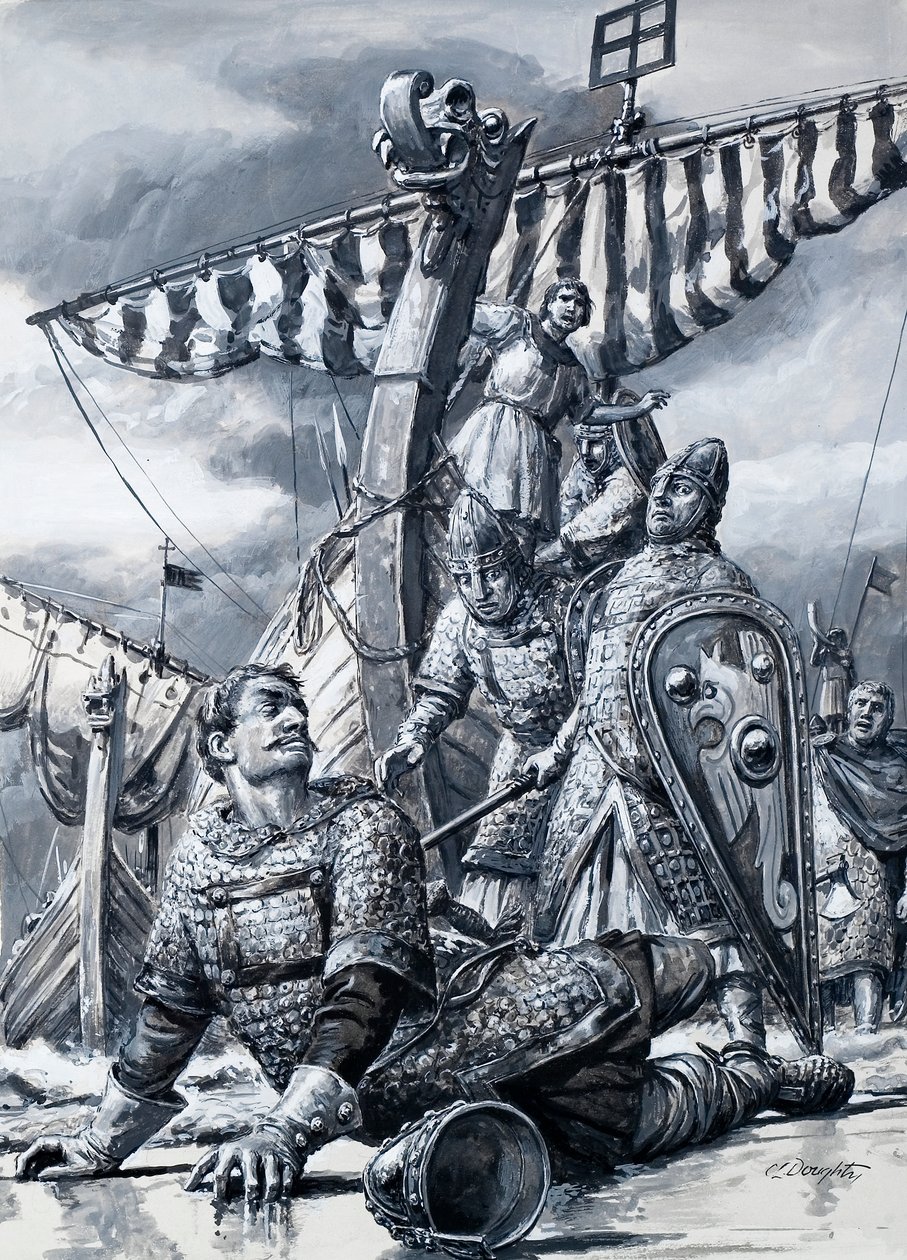 Vilhelm Valloittaja kaatuu Hastingsissa tekijältä C.L. Doughty