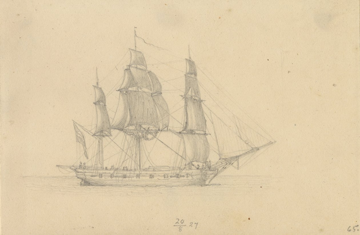 Korvetti. tekijältä Christoffer Wilhelm Eckersberg