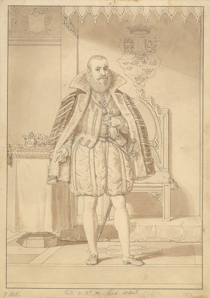 Frederik II kruunausasussa. tekijältä Christoffer Wilhelm Eckersberg