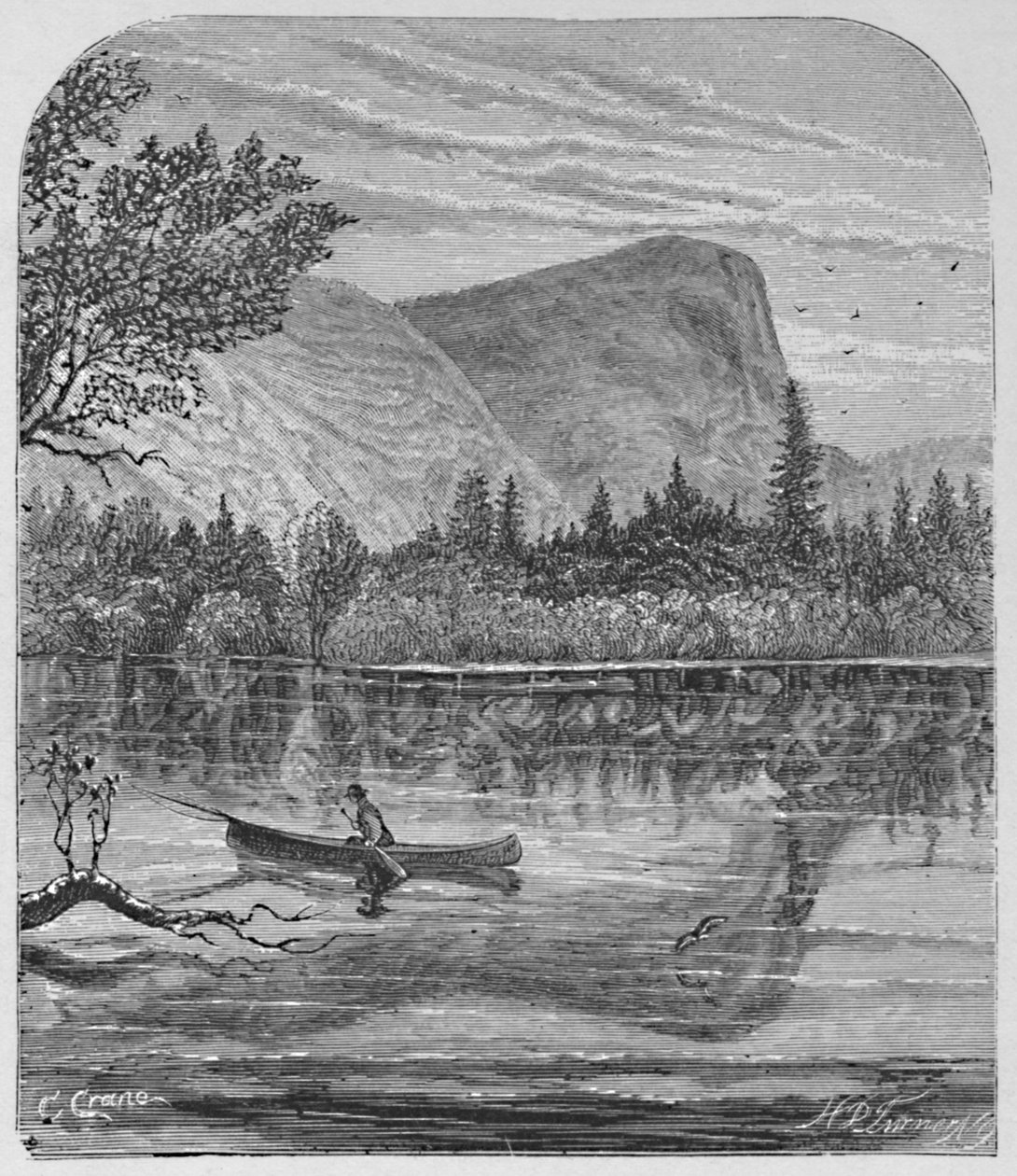 "Mirror Lake and Mount Watkins", 1883 tekijältä C Crane