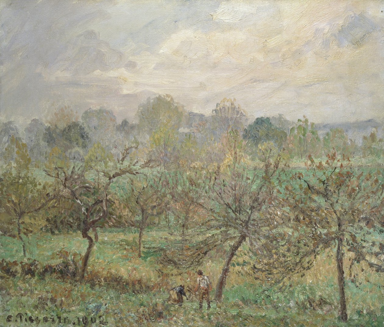 Syksy, Aamun sumu, Éragny-sur-Epte, 1902 tekijältä Camille Jacob Pissarro