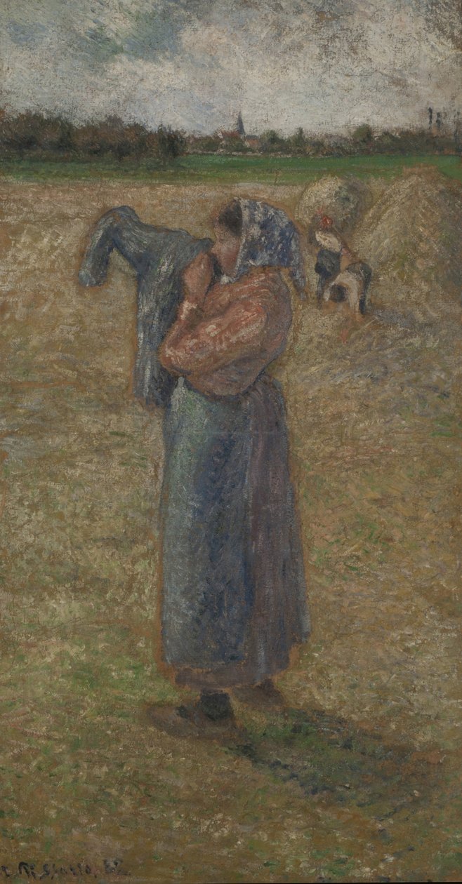 Nainen pelloilla, 1882. tekijältä Camille Pissarro