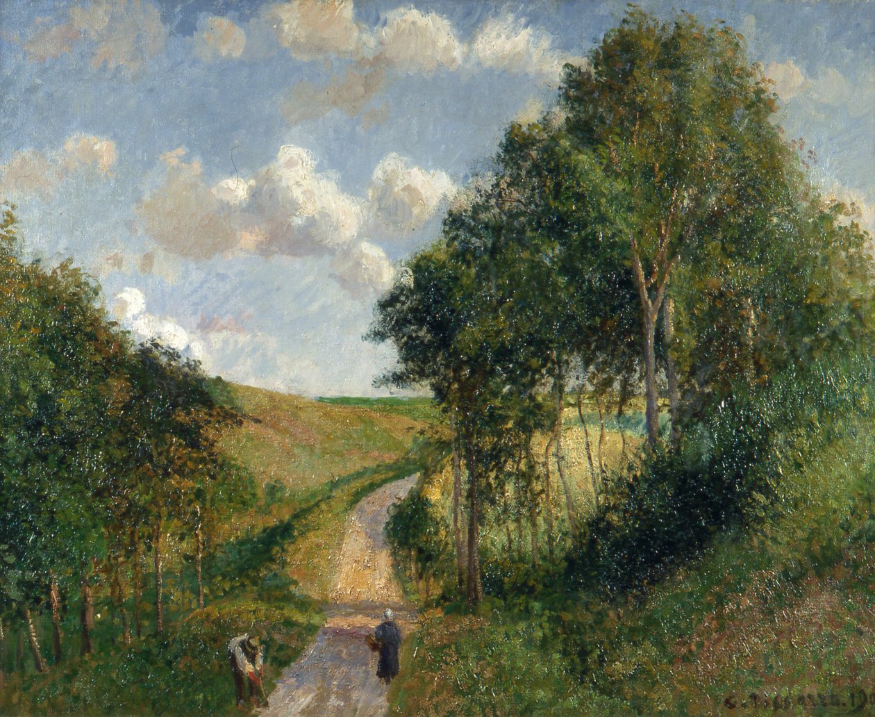 Maisema Bernevalissa, 1900. tekijältä Camille Pissarro