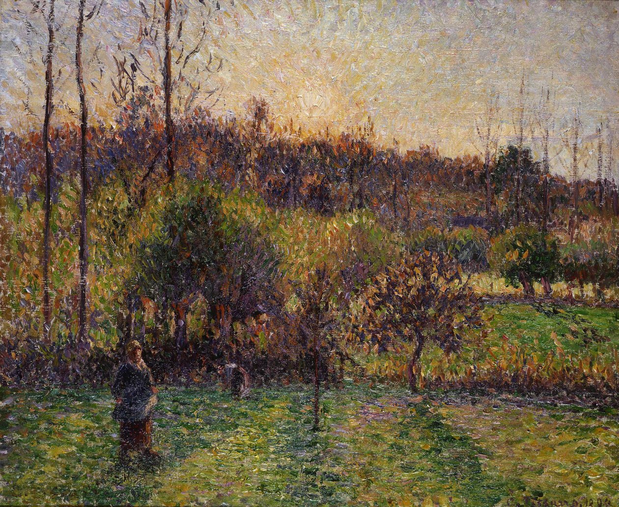 Nouseva aurinko Eragnyssa, 1894. tekijältä Camille Pissarro