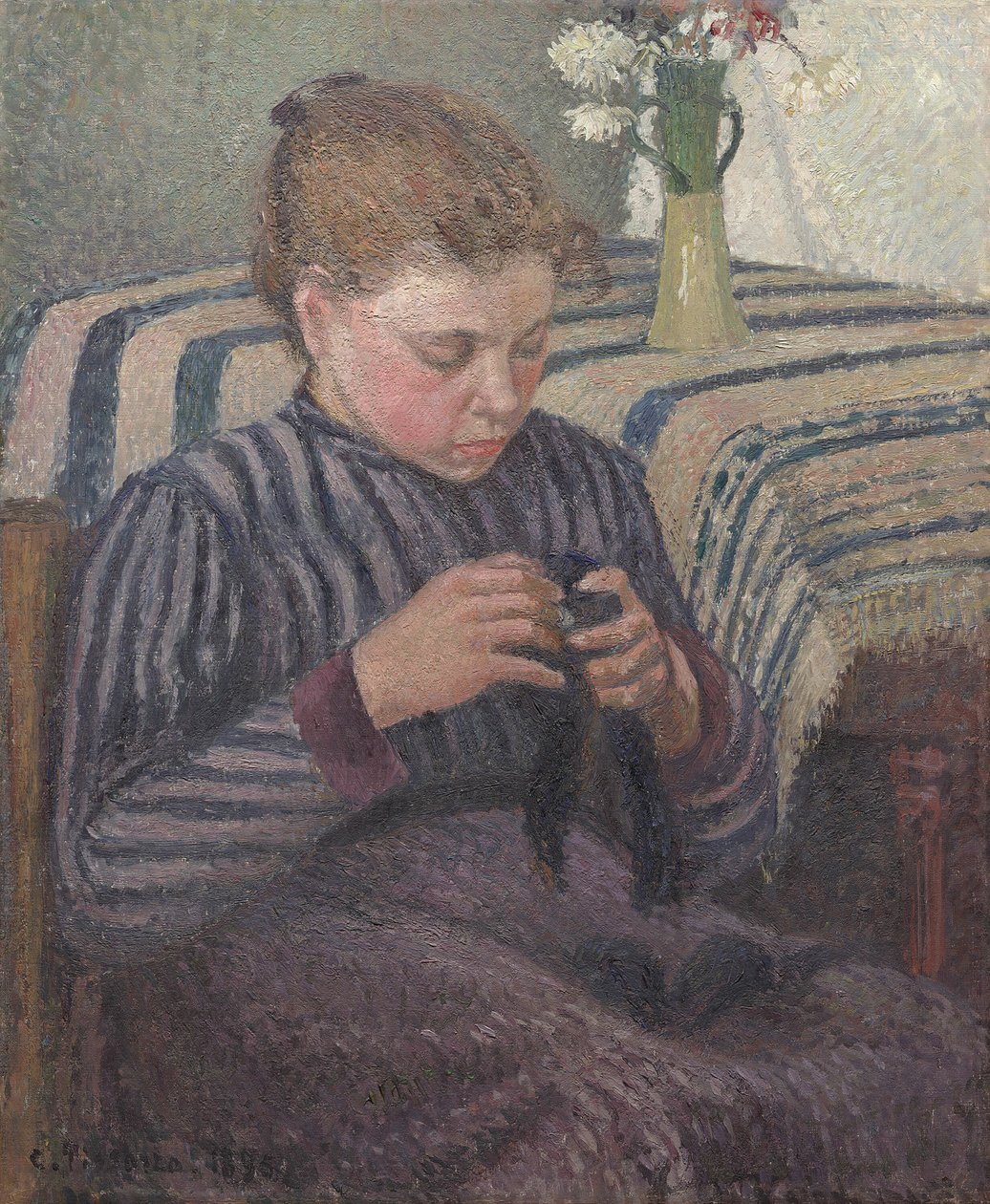 Woman Mending, 1895. tekijältä Camille Pissarro