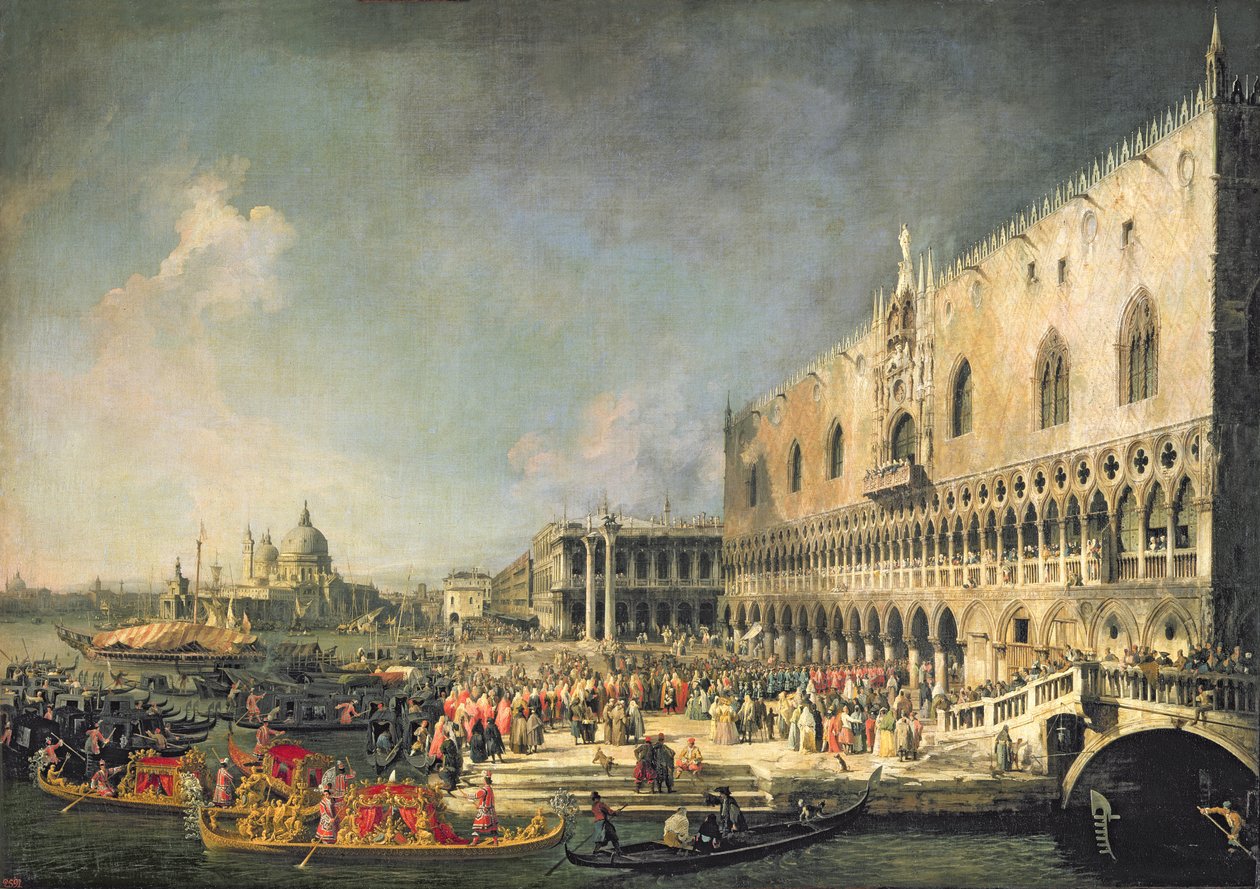 Ranskan suurlähettilään vastaanotto Venetsiassa, noin 1740-luku tekijältä Giovanni Antonio Canal