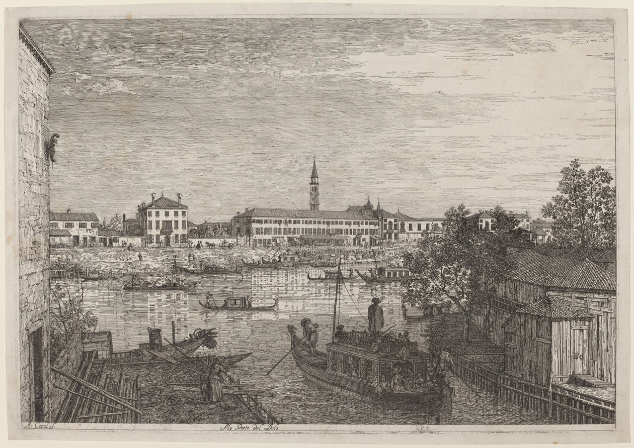 Ale Porte del Dolo, n. 17351746. tekijältä Canaletto