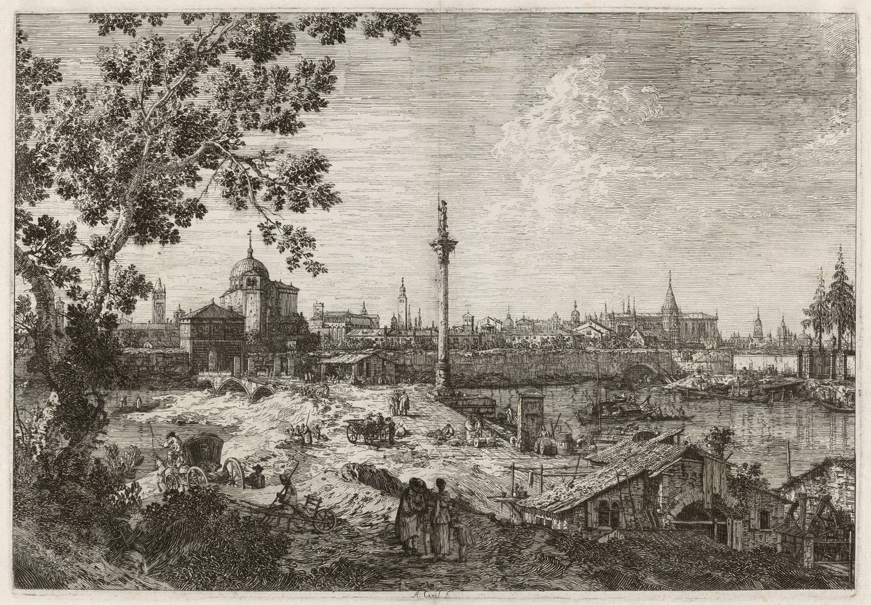 Imaginary View of Padova, n. 17351746. tekijältä Canaletto