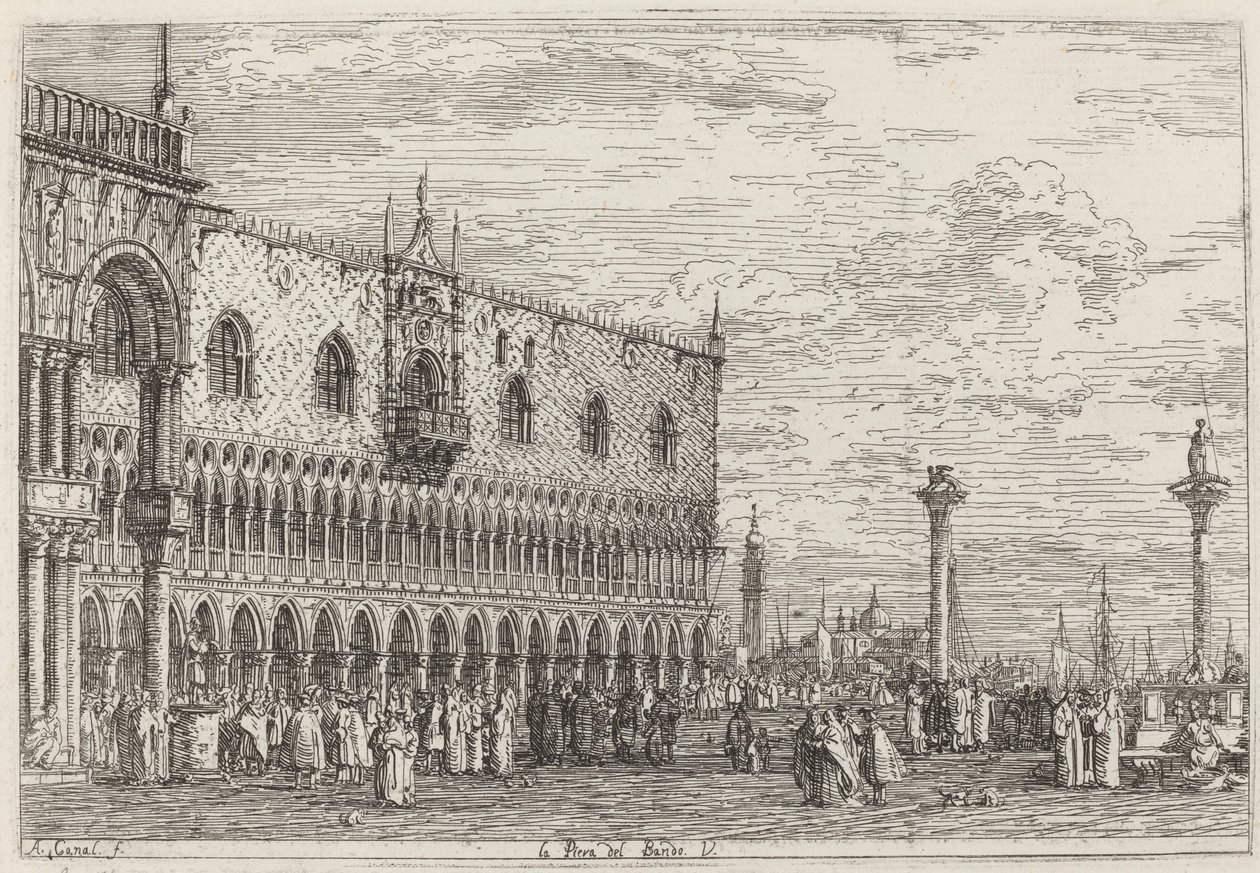 Bändin laituri. V, c. 17351746. tekijältä Canaletto