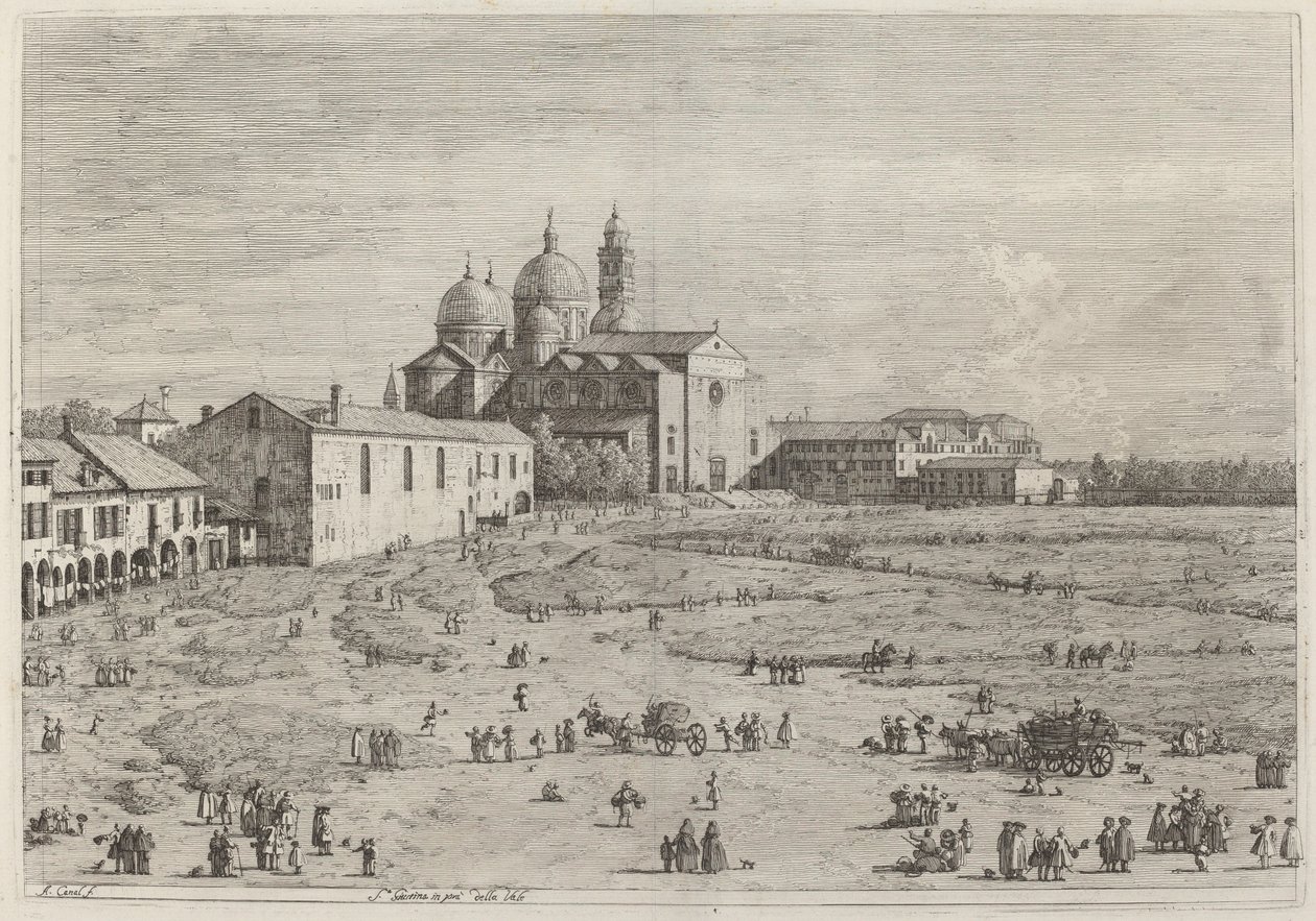 S. Giustina in pra della Vale, c. 17351746. Finès tekijältä Canaletto