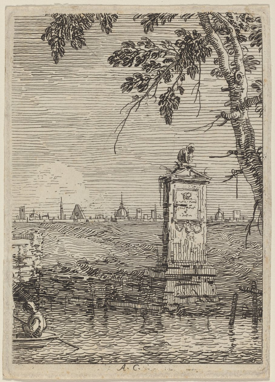 Pieni monumentti, n. 17351746. tekijältä Canaletto
