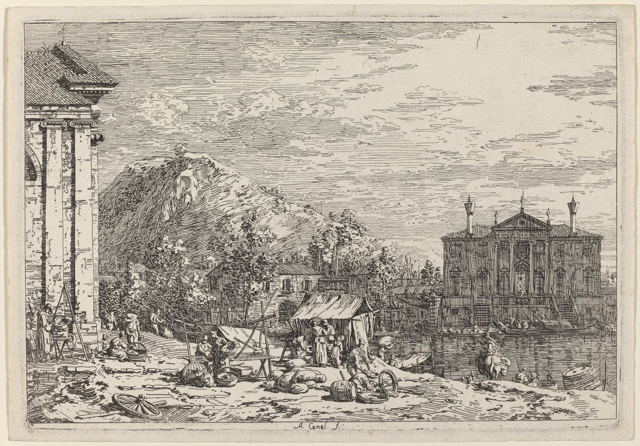 Dolon markkinat, n. 17351746. tekijältä Canaletto