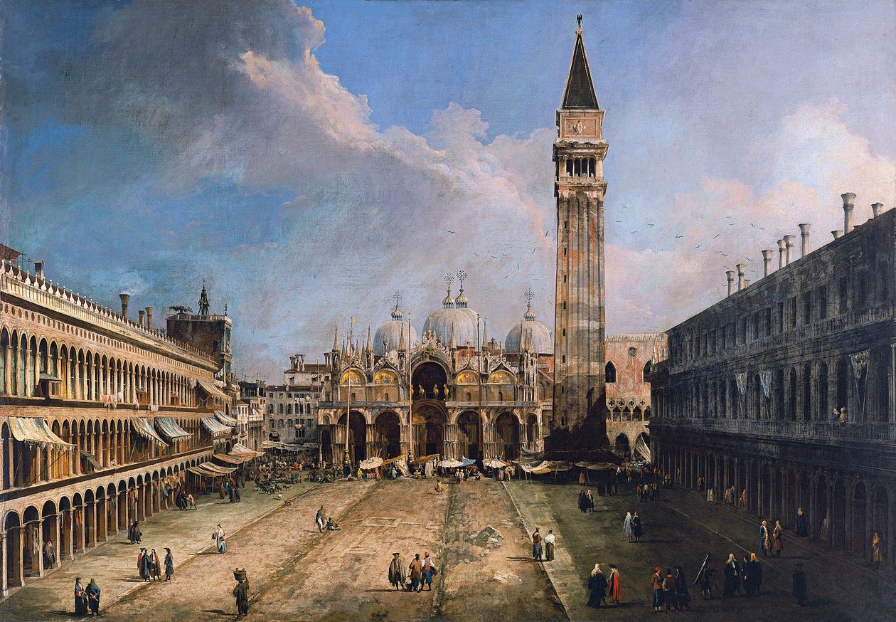 Piazza San Marco Venetsiassa, noin 1723-1724 tekijältä Giovanni Antonio Canal