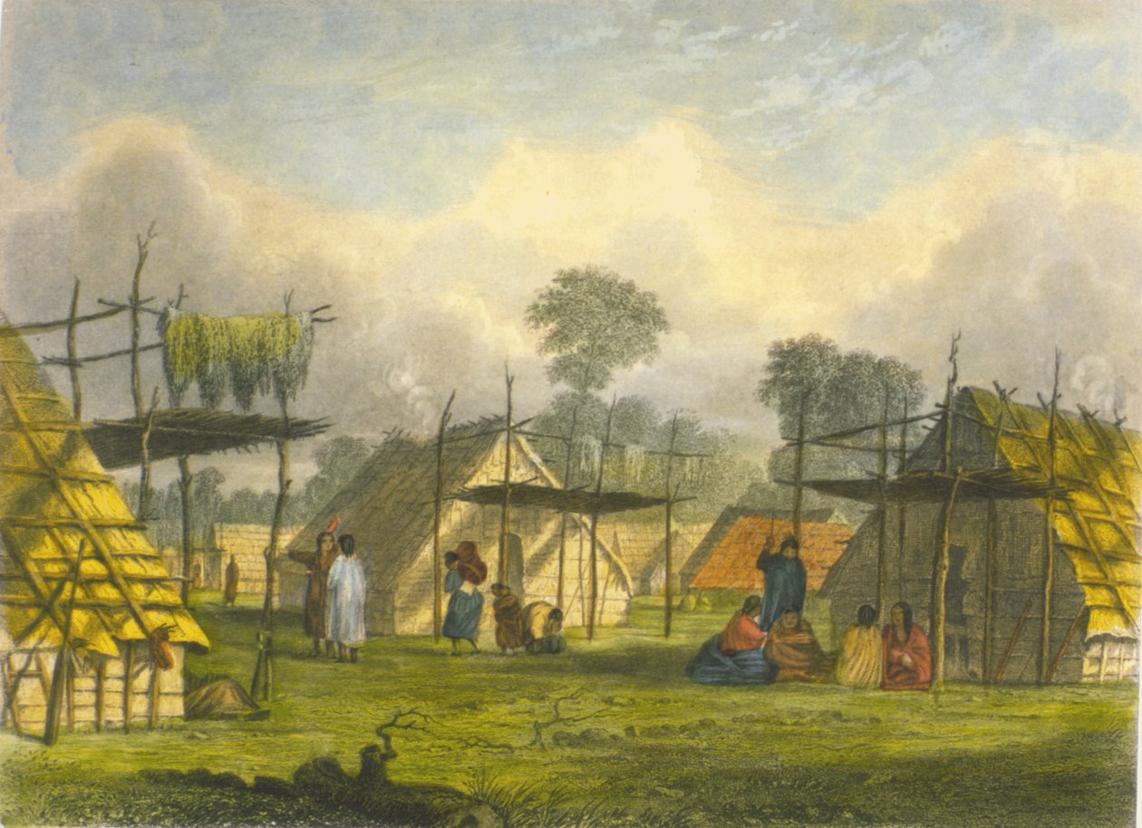 Dakotahin kylä, 1853 tekijältä Captain Seth Eastman